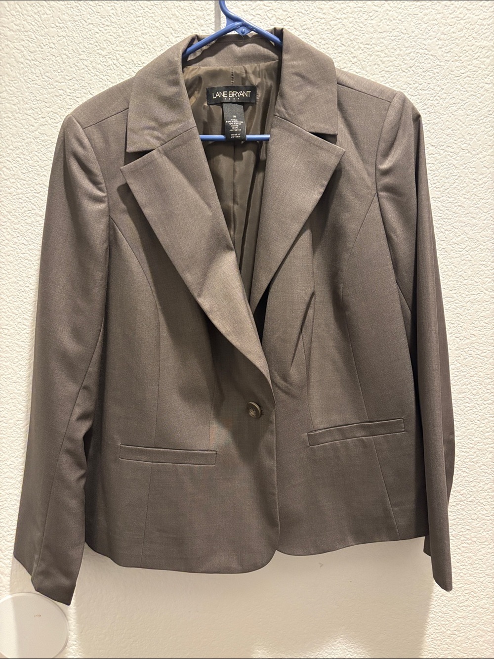 Lane Bryant Brown-Taupe Single-Button Women's Blazer